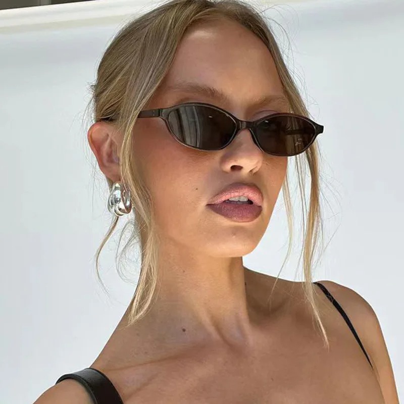 Sunglasses Cat Eye - Kacamata Hitam Bingkai Oval Retro Kacamata