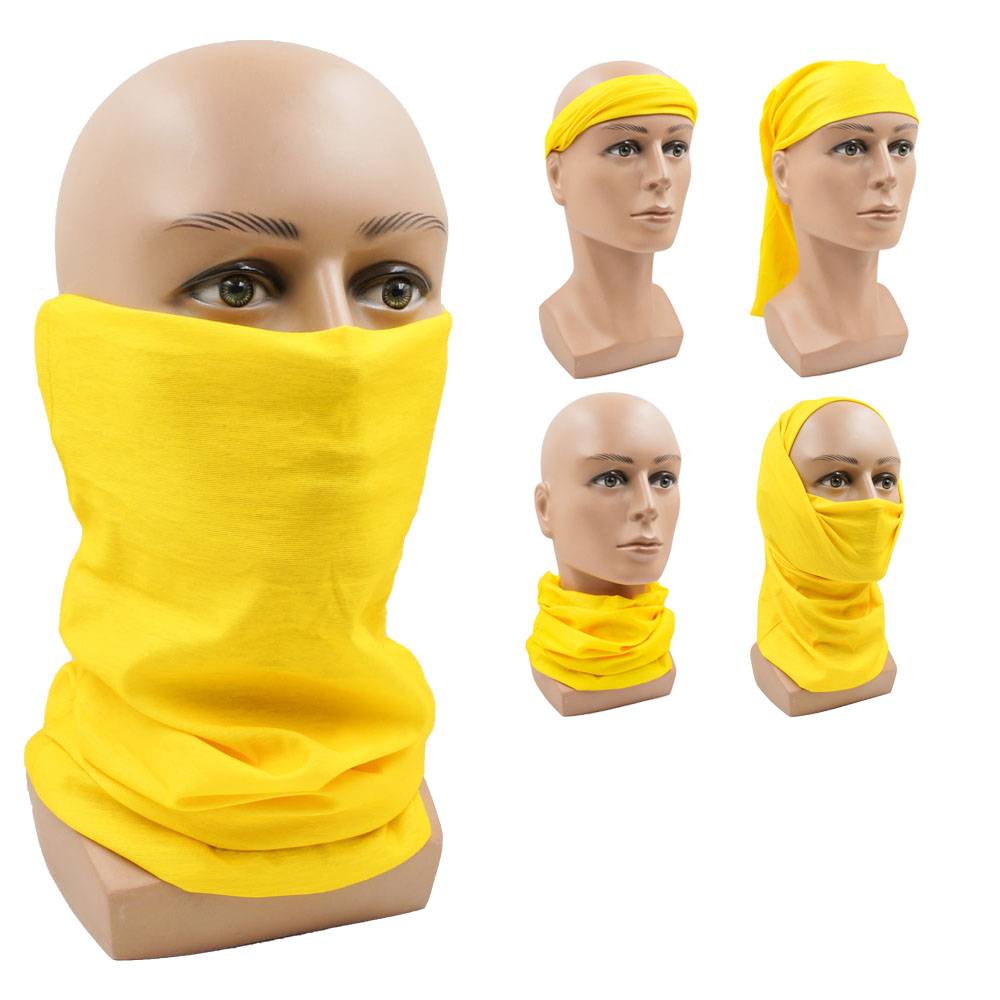 Headband Summer Knit - Penutup Leher Multifungsi Kuning untuk Bersepeda,