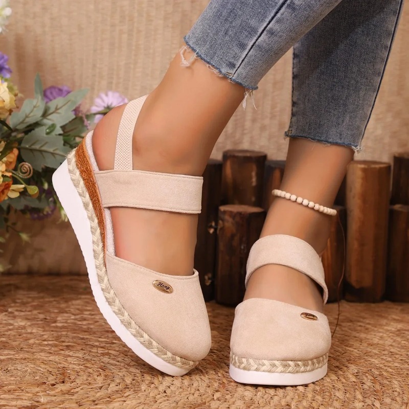 Sandal Wedges Ujung Tertutup W - Wedge Espadrille Women ulasan dan harga