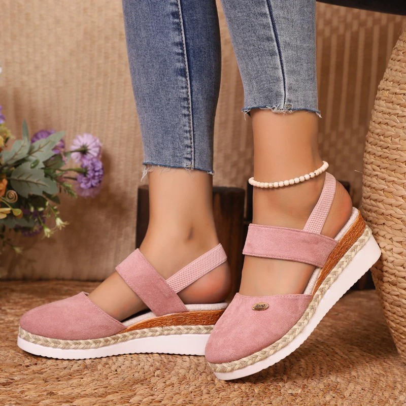 Sandal Wedges Ujung Tertutup W - Wedge Espadrille Women ulasan dan harga