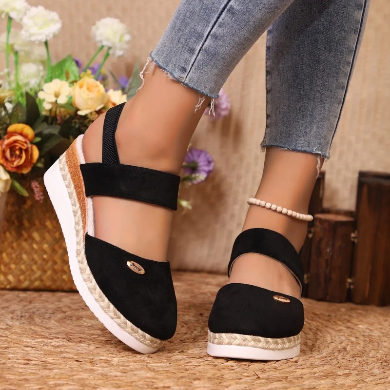 Sandal Wedges Ujung Tertutup W - Wedge Espadrille Women ulasan dan harga